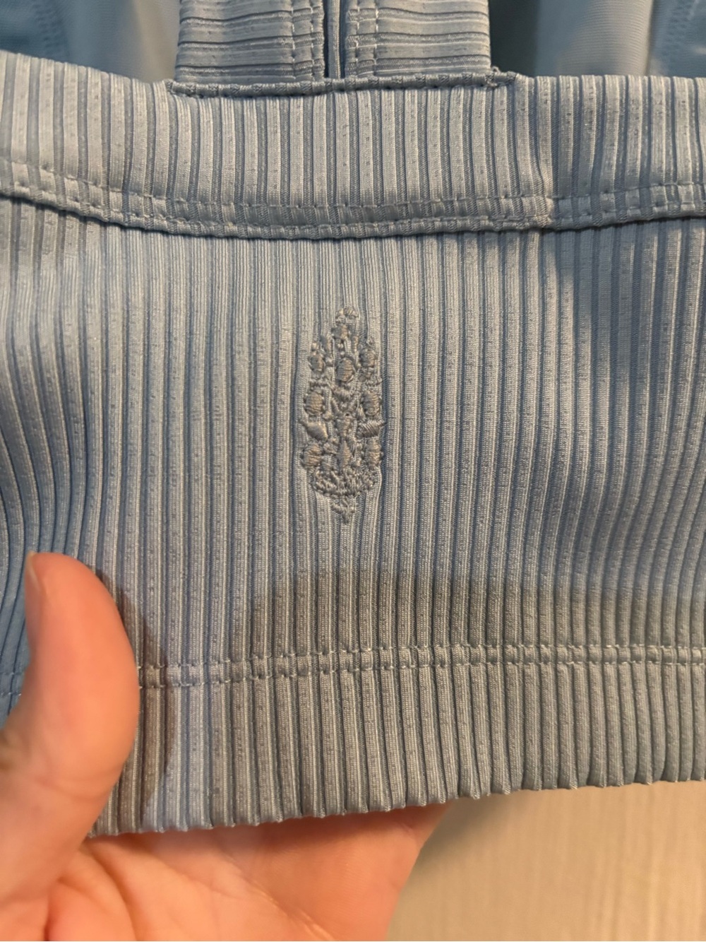 Free People Ribbed Racerback Cropped Tank Top - Light Blue - Picture 4 of 4